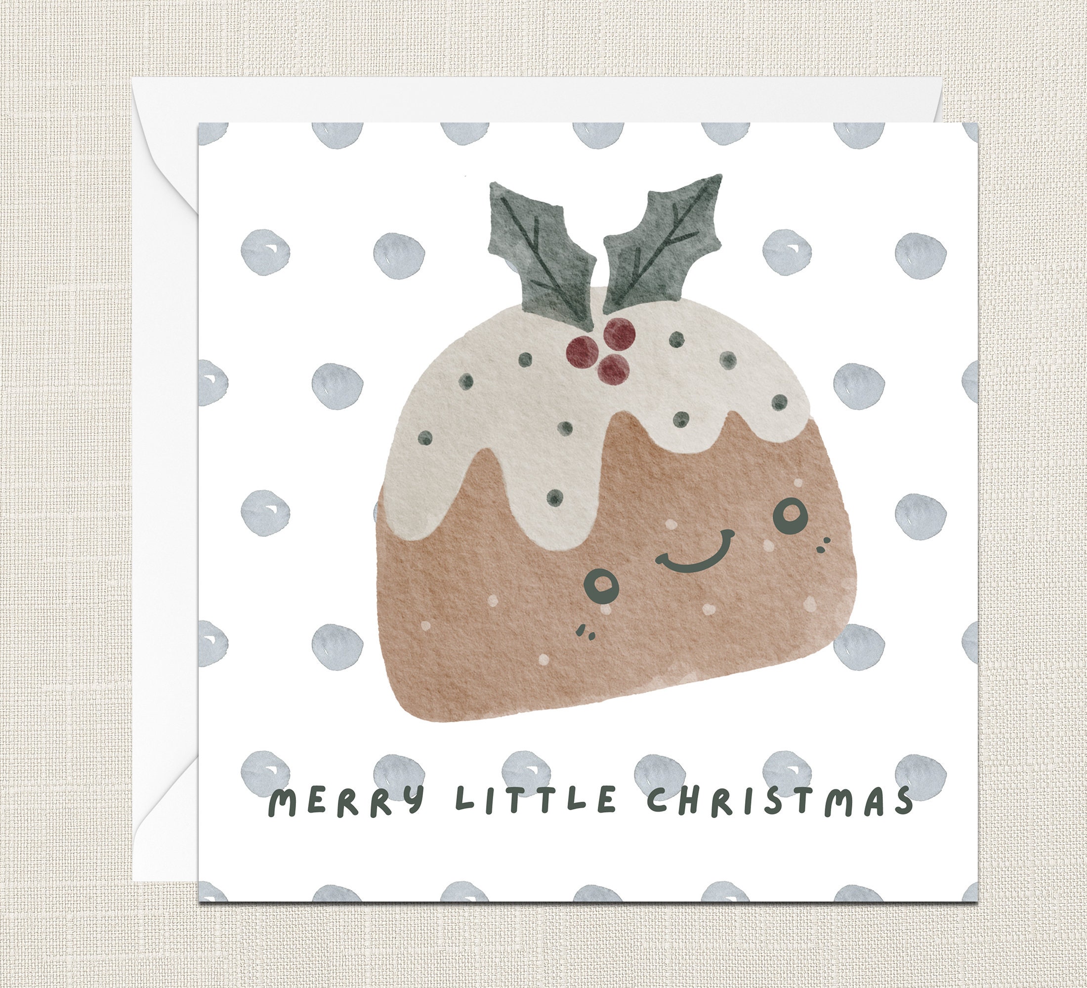 Merry Little Christmas Greetings Card With Envelope - Merry Xmas ...