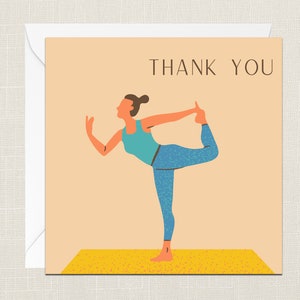Carte de voeux de remerciement sur le thème du yoga avec enveloppe - Juste pour dire - Namaste - Yogi card - Carte de soutien à la positivité - Fitness