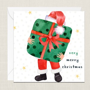 Frohe Weihnachten Grußkarte mit Umschlag - Frohe Weihnachten - Frohe Feiertage - Festlich - Joyeux Noel - Weihnachtsmann - Weihnachtsmann