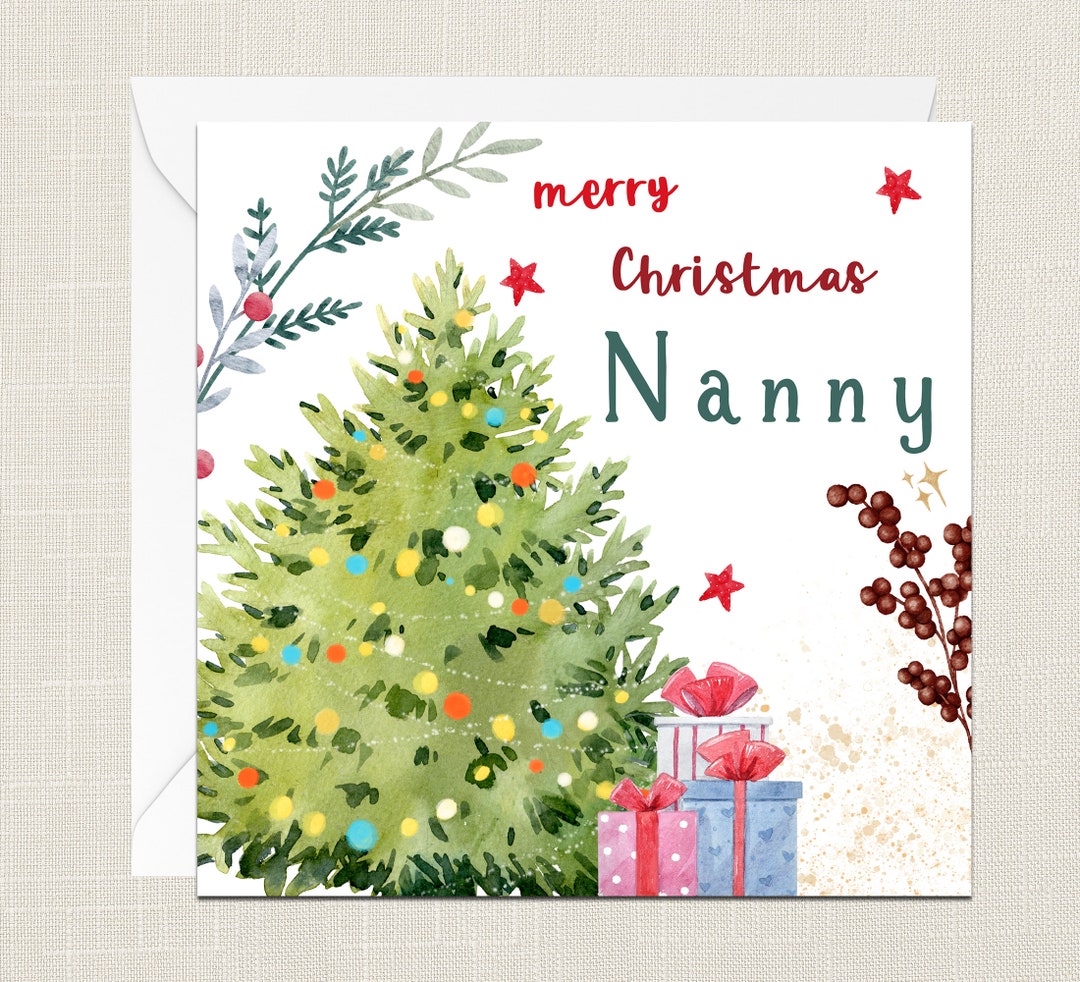 Merry Christmas Nanny Greetings Card With Envelope - Merry Xmas