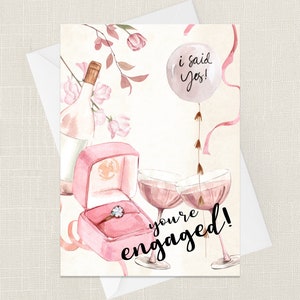 You're Engaged! Engagement Greetings Card - Wedding - Getting Married - Congratulations Card - Fiancé - Boyfriend Girlfriend Partner