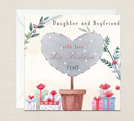 Boofle Biglietto di Natale per figlia e fidanzato design carino