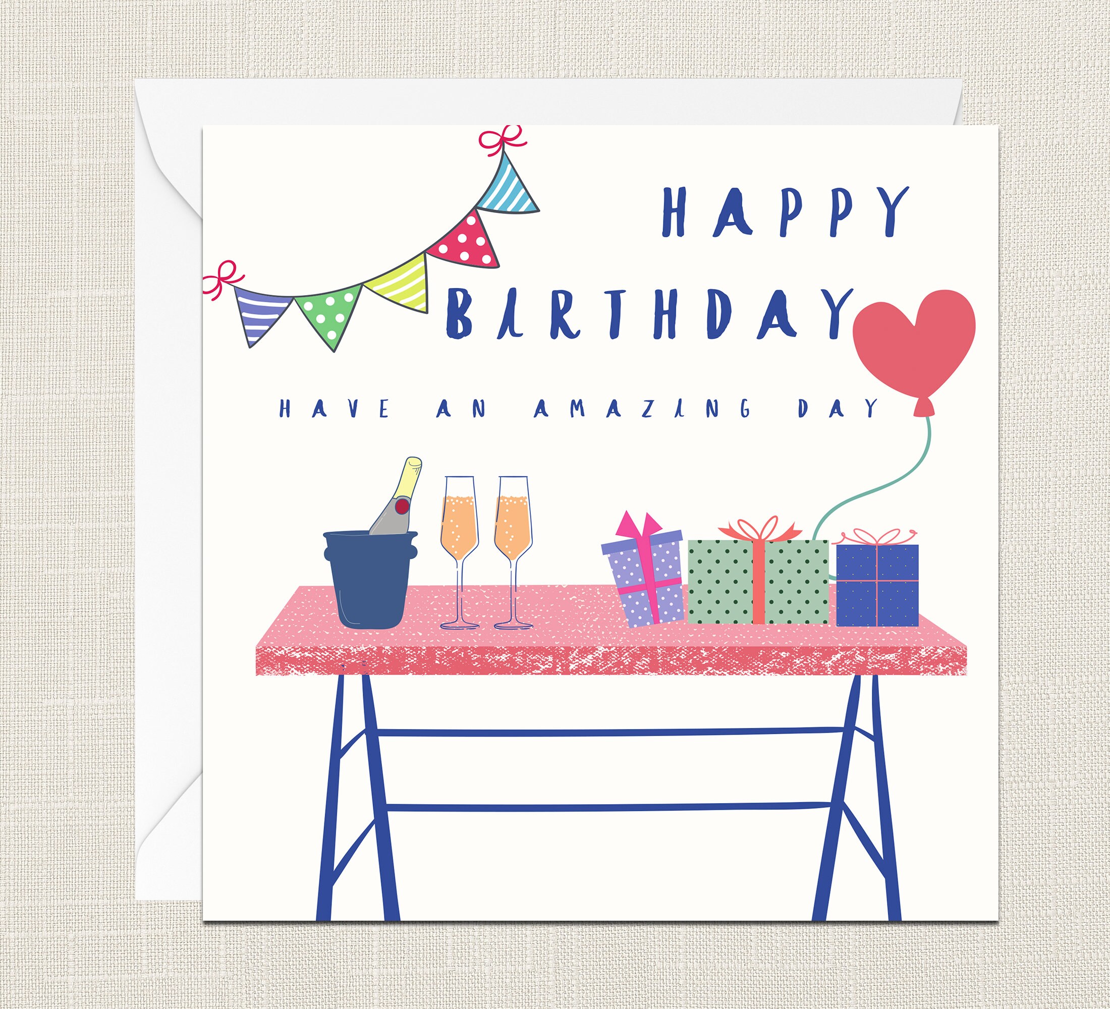 Happy Birthday Party Greetings Card with Envelope Birthday Etsy