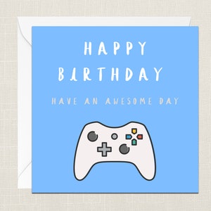 Biglietto d'auguri per controller di gioco di buon compleanno con busta - Biglietto di compleanno - Regalo per lui - Cartoline per lui - Biglietti di compleanno maschili - Giocatore