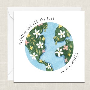 Deseándole toda la suerte en el mundo Tarjeta de felicitación - Nuevo trabajo - Jubilación - Tarjetas para ella - Tarjetas para él - Trabajo - Buena suerte - Los mejores deseos