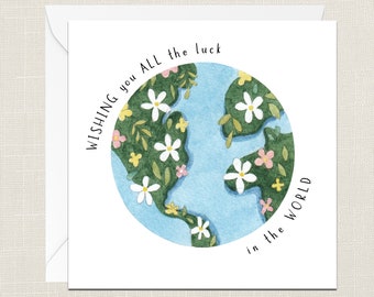 Wishing You All The Luck In The World Greetings Card - New Job - Retirement - Cards For Her - Cards For Him - Work - Good Luck - Best Wishes