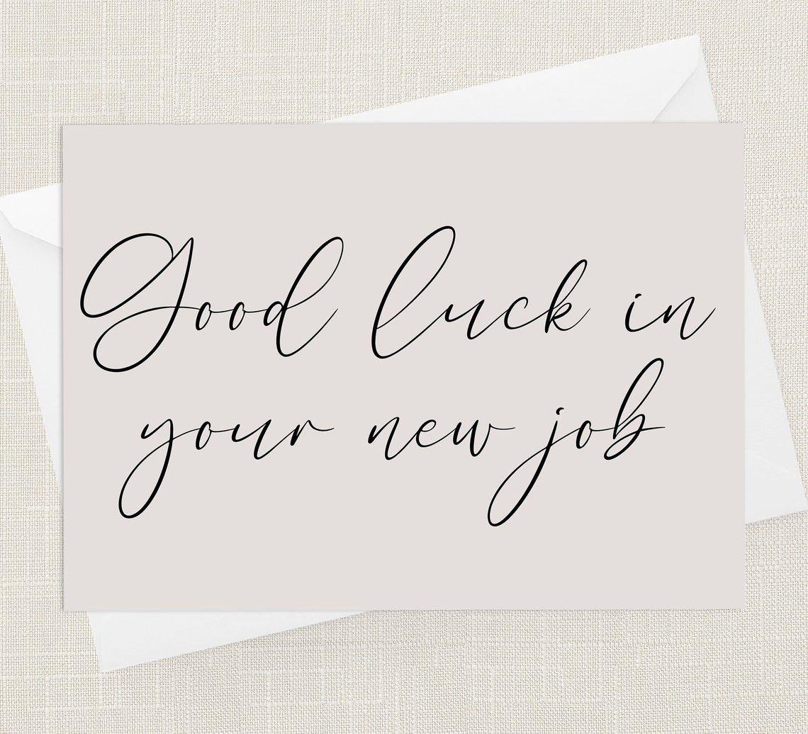good luck in your new job greetings card with envelope
