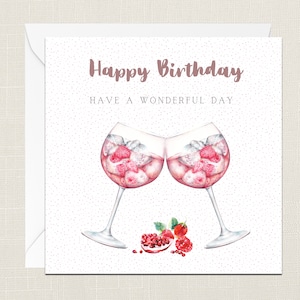 Buon compleanno Avere un meraviglioso biglietto di auguri di un giorno con busta - biglietto di compleanno - Lei - Regali per l'amico - Festa del gin - Cocktail
