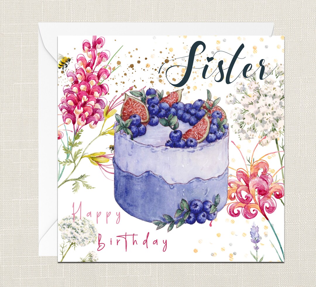 Bee Special Sister Card - Floral Bumblebee Birthday Card For Her From Old English Co.