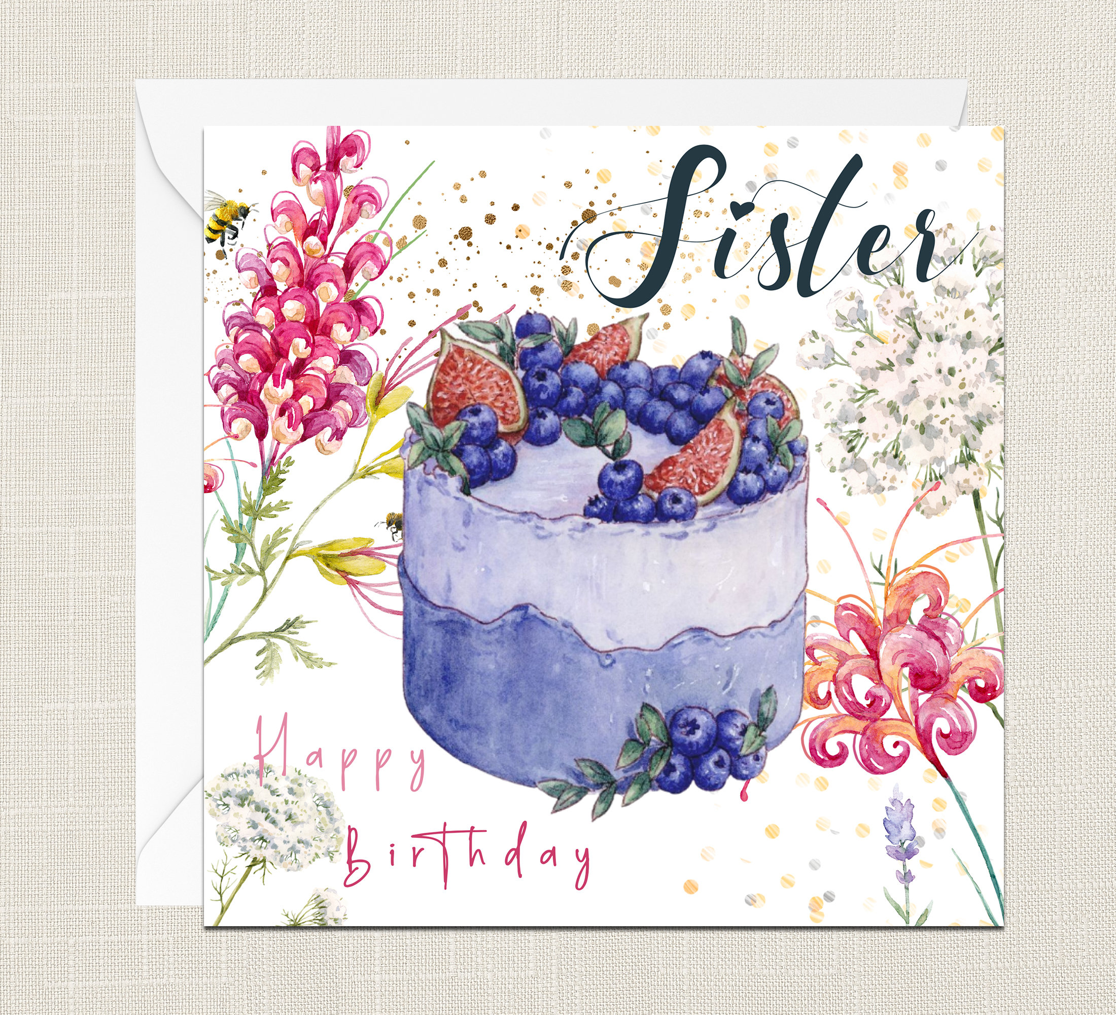 Old English Co. - Tarjeta De Cumpleaños Para Hermanas, Moderna Tarjeta De  Cumpleaños Para Hermana, Diseño De Corazón Con Papel De Estraza Floral Con  Lámina Dorada, Regalo De Cumpleaños Para Mujeres, image size:2200x2000