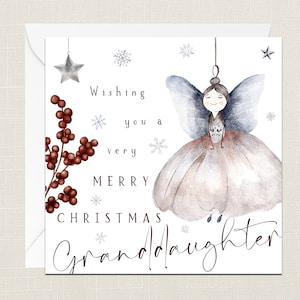 Ich wünsche Ihnen sehr frohe Weihnachten Enkelin Grußkarte mit Umschlag - Merry Xmas - Frohe Feiertage - Festlich - Joyeux Noel