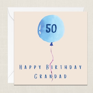 Biglietto auguri per il nonno di buon 50 ° compleanno con busta - biglietto di compleanno - biglietti per lui - Just To Say - Celebrazione - 50 Oggi - Pops