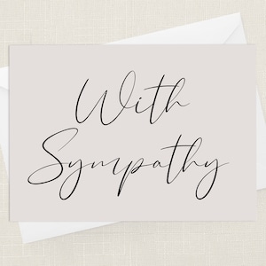 With Sympathy Greetings Card with Envelope - With Sympathy Card - Thinking Of You Card - Cards For Loss - Sending Love - Support