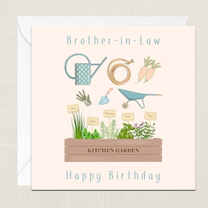 Feliz cumpleaños cuñado jardinería tarjeta de saludos temáticos con sobre - tarjeta de cumpleaños - para él - sólo para decir - tarjeta de celebración