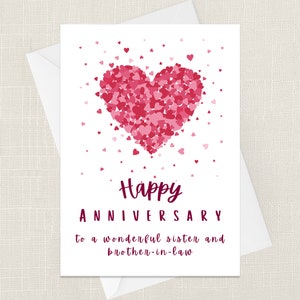 Biglietto di auguri di buon anniversario per una sorella e un cognato meravigliosi con busta - Per lei Lui - Celebrazione - Anniversario di matrimonio