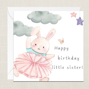 Biglietto di auguri per sorelline di buon compleanno con busta - Biglietto di buon compleanno - 1 ° 2 ° 3 ° 4 ° 5 ° - Compleanno dei bambini - Pietra miliare