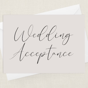 Biglietto di auguri di accettazione del matrimonio con busta - Lei lui - Celebrazione - Matrimonio - Amore - Unione Civile - Ci piacerebbe venire - Invita
