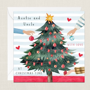 Tarjeta de felicitación con sobre para tía y tío con amor en Navidad: Feliz Navidad, Felices fiestas, Festivo, Joyeux Noel