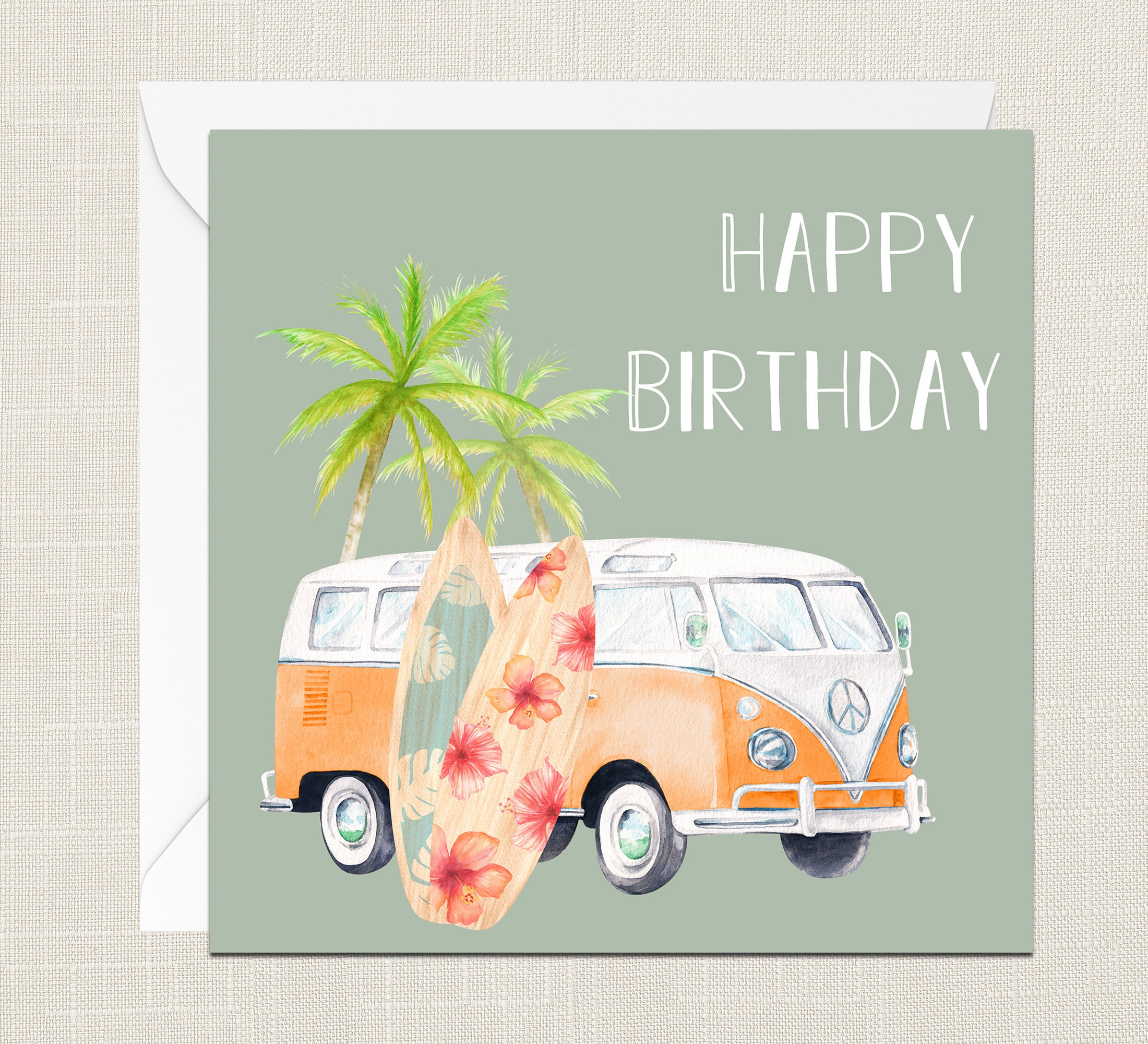 Camper Van Geburtstag Grußkarte mit Umschlag alles Gute zum Etsy