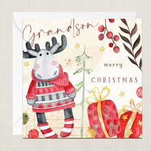 Feliz Navidad Nieto Tarjeta de Felicitación con Sobre - Feliz Navidad - Felices Fiestas - Festivo - Joyeux Noel - Niños - Nieta