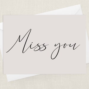 Miss You Greetings Card with Envelope - Sending Love - Support Positivity Wishes - Long Distance - Emigrated - Social Distancing - Lockdown