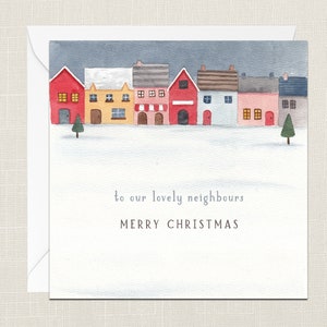 Para nossos adoráveis vizinhos, cartão de feliz Natal com envelope - Feliz Natal - Boas festas - Festivo - Joyeux Noel - Estate Street