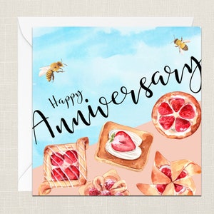 Happy Anniversary Greetings Card with Envelope - Cards For Her Him - Celebration - Wedding Anniversary - Relationship - Boyfriend Girlfriend
