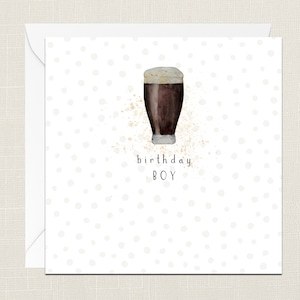 Cartão de cumprimentos de aniversário com envelope - Cartão de feliz aniversário - Cartão de parabéns - Cerveja - Bebidas - Bebida irlandesa - Pub