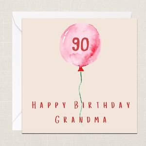 Buon 90 ° compleanno Nonna Biglietto di auguri con busta - Biglietto di compleanno - Biglietti per lei - Just To Say - Celebrazione - 90 Oggi - Nan