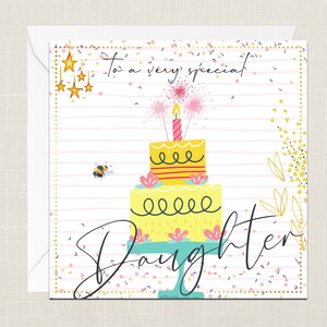 À une carte de vœux fille très spéciale avec enveloppe - anniversaire - cartes pour elle - cadeaux pour l’ami - coeurs - amour - soeur - amusement - gâteau