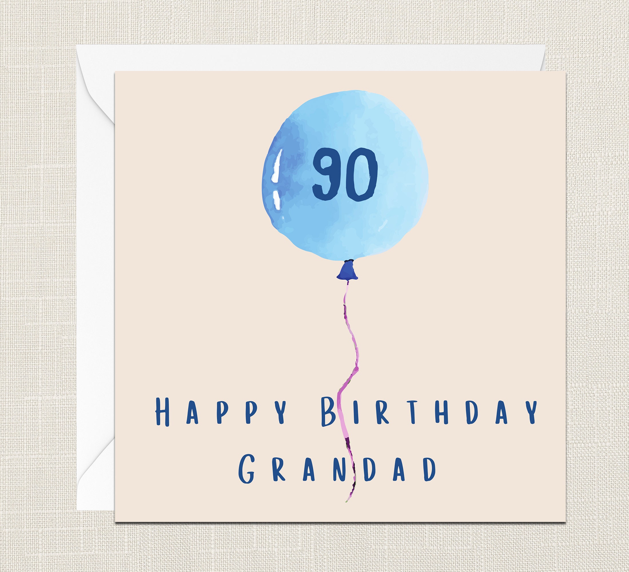 Happy 90th Birthday Grandad Greetings Card with Envelope | Etsy