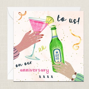 私たちへ！記念日のグリーティングカード（封筒付き） - 彼女と彼へ - 結婚のお祝い - 結婚記念日おめでとう - 夫と妻のパートナー