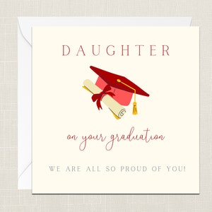 Filha em seu cartão de felicitações de formatura com envelope - Cartões para ela ele - Celebração - Universidade - Muito bem - Orgulhoso de você - Filho