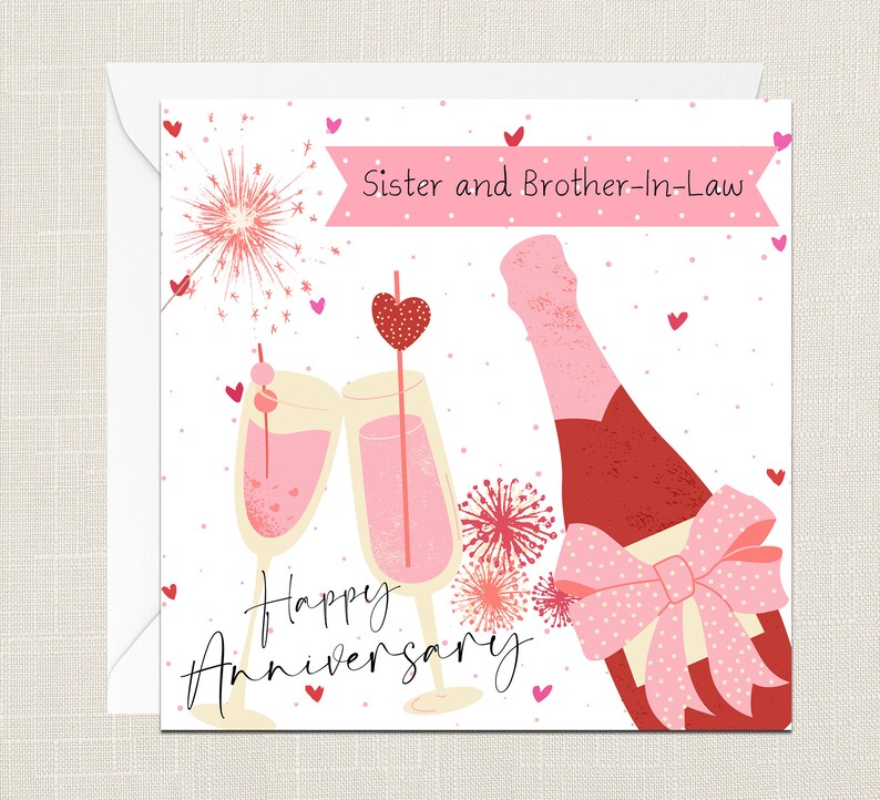 Carte De Vœux De Joyeux Anniversaire De Soeur Et De Beau Frere Etsy Canada