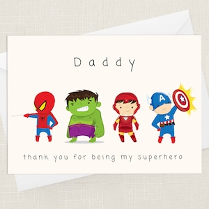 Daddy Thank You For Sein My Superhero Grußkarte mit Umschlag - Held - Vatertag - Geburtstagskarte - Nur um zu sagen - Herzlichen Glückwunsch
