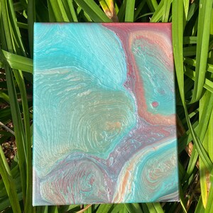 Grandma Pearl, 8x10in Original Acrylic Ring Pour