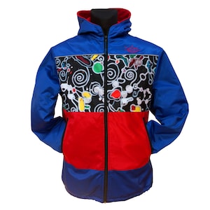 SALE (L) Winter - LEMINX - SYNTAXA , Sport Waterproof Warm Luxury Patterned Softshell Jacket for Men abstract, art, ski, Windproof Blue