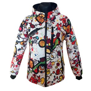 Psychedelic Abstract Softshell Jacket - Women's Waterproof Sportswear