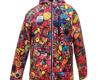 LEMINX - Men's softshell jacket - MATRIX - winter - psychedelic, abstract, colorful, Outdoor, Waterproof, Luxury, Winter, coat, ski,