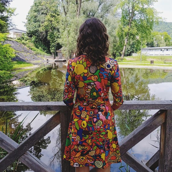 multi colored mini dress Art and All Multi Color Mini Dress L