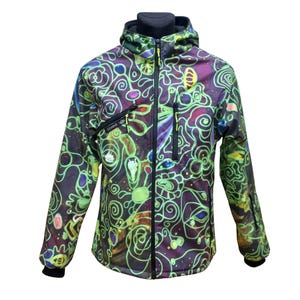 Sport Waterproof Fleece Lined -  Patterned Softshell Jacket - LEMINX Absinth