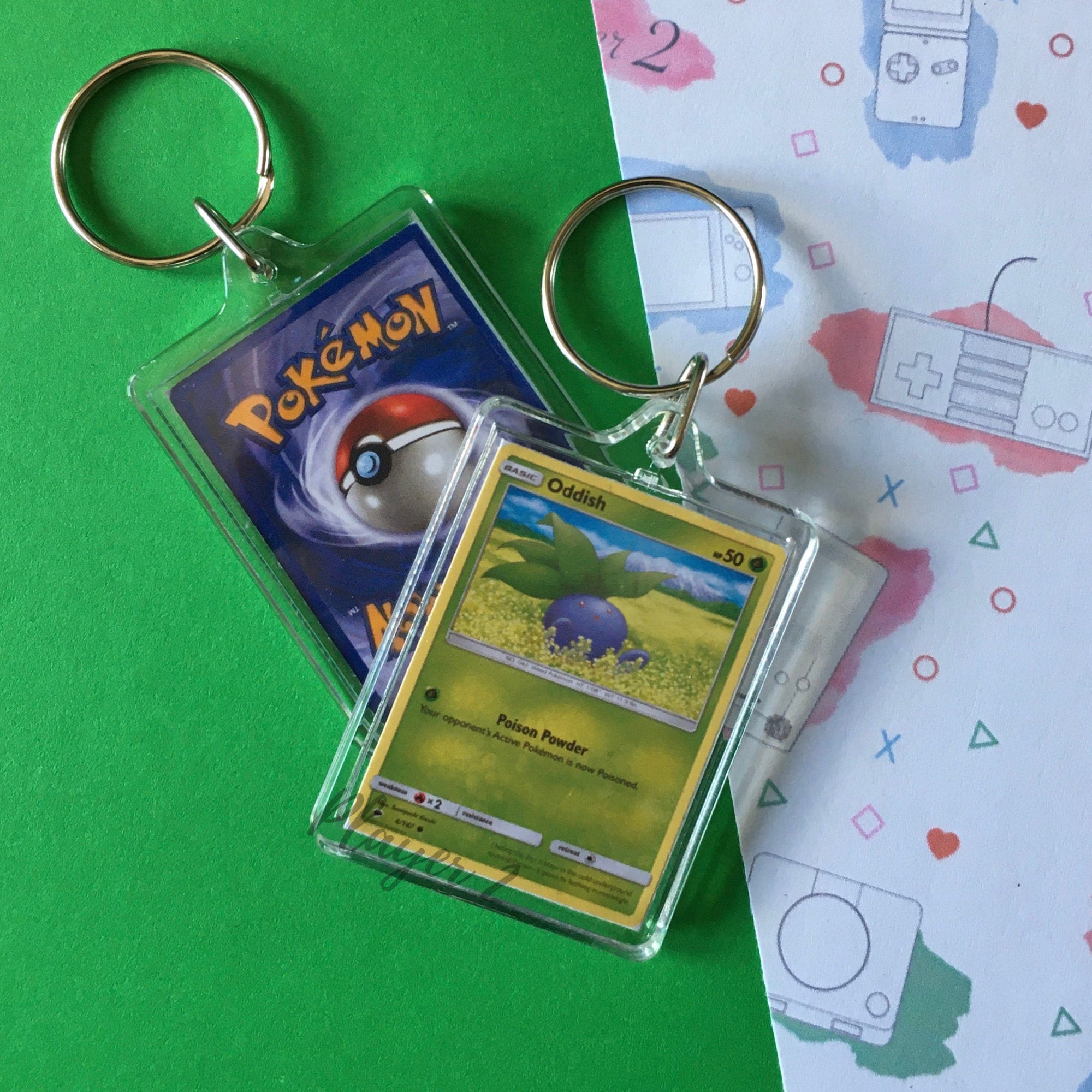 Acrylic Card Keychain Pokemon inspired Etsy