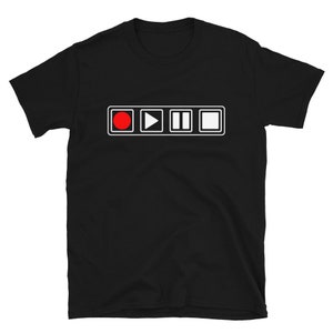 Recording Bottons Short-Sleeve Unisex T-Shirt, audio engineer, musician, music lover, gift for sound technician, recording studio