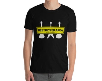 Restricted Area - Guitar Players Only Short-Sleeve Unisex T-Shirt, guitars, rock, blues, metal, gift for guitarist