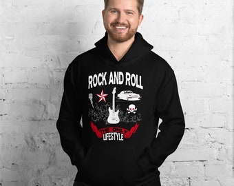 Rock And Roll Lifestyle Unisex Hoodie, Warm, Winter, Comfy, Slogan