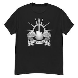 Rock Soul Men&#39;s classic tee, music, guitar, wings, passion, gift