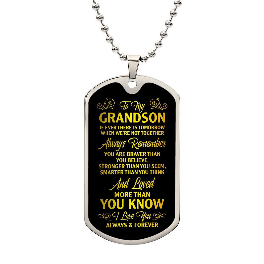 Engravable Luxury Dog Tag for the Grandson Etsy