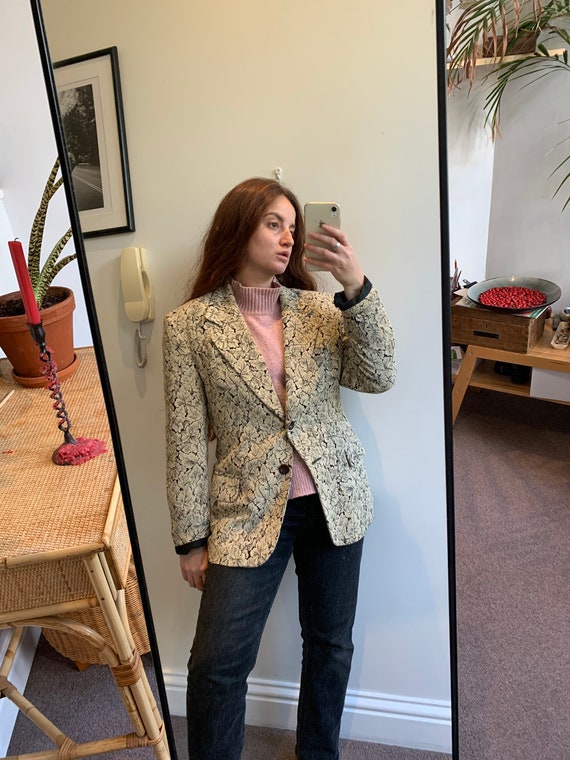 90’s vintage silk beige blazer