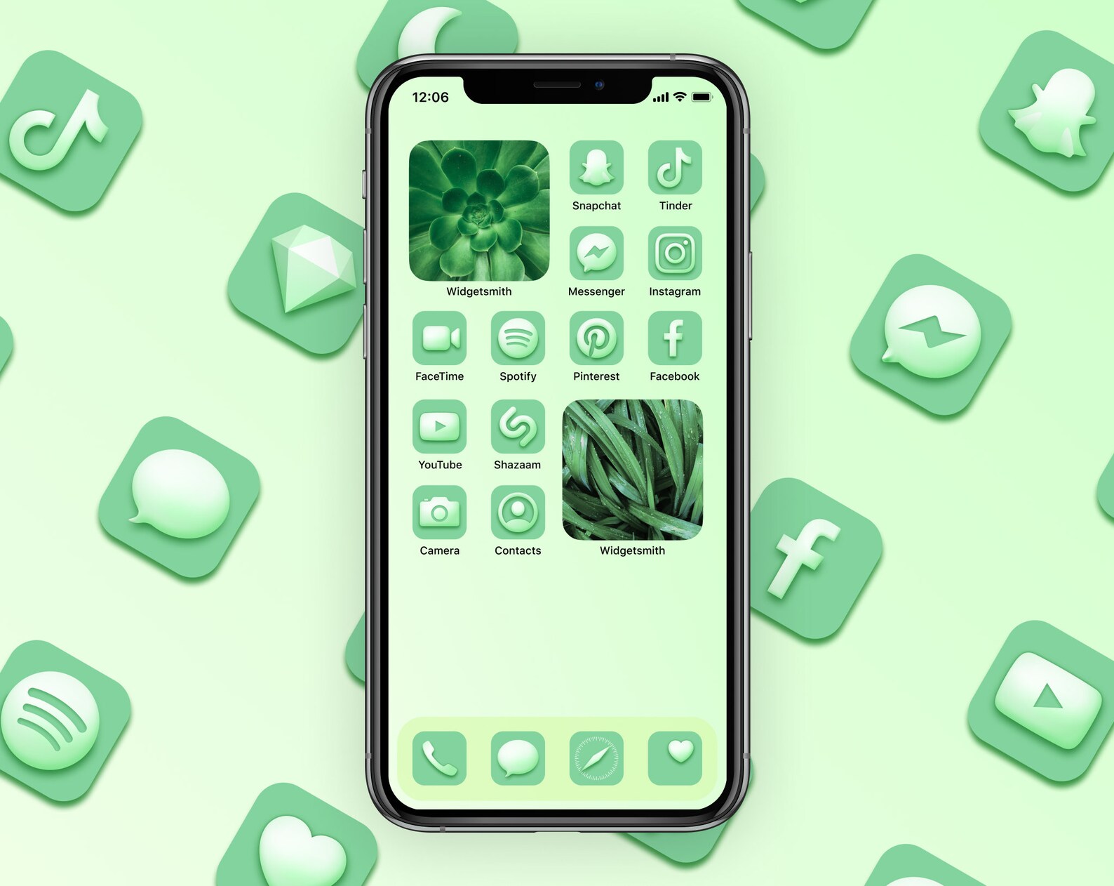 70 iOS 14 Green Pastel App Icons Etsy