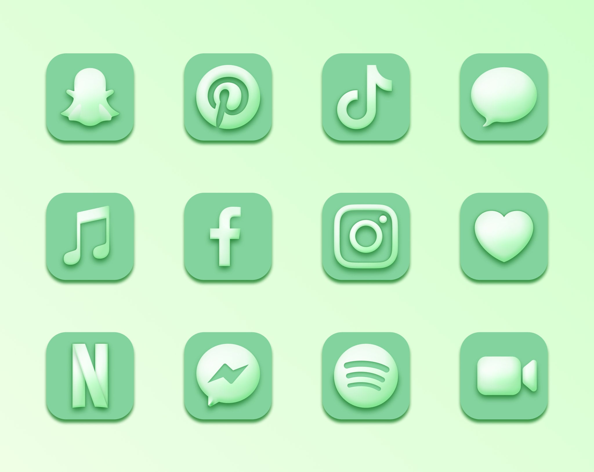 70 iOS 14 Green Pastel App Icons Etsy